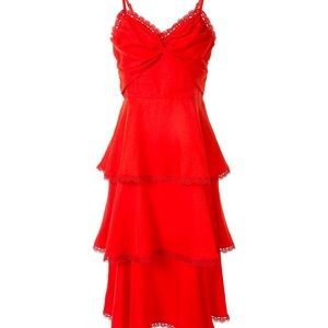 Marchesa Norte Ruffled Midi Dress